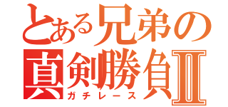 とある兄弟の真剣勝負Ⅱ（ガチレース）