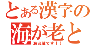 とある漢字の海が老と（海老蔵です！！）