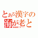 とある漢字の海が老と（海老蔵です！！）