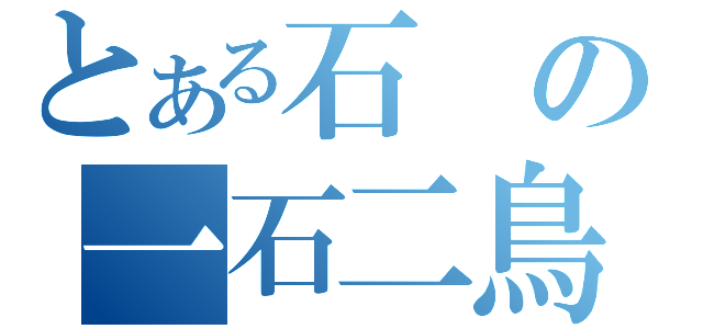 とある石の一石二鳥（）