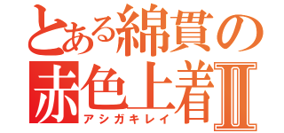 とある綿貫の赤色上着Ⅱ（アシガキレイ）