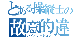 とある操縦士の故意的違反（バイオレーション）