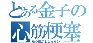 とある金子の心筋梗塞（もう歳かもしんない）