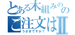 とある木組みの家と石畳の街のご注文はⅡ（うさぎですか？）