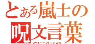 とある嵐士の呪文言葉（ひやぁ～～いいぃぃｗｗ）