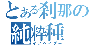 とある刹那の純粋種（イノベイダー）