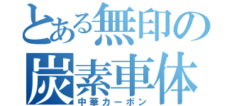 とある無印の炭素車体（中華カーボン）