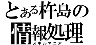 とある杵島の情報処理（スキルマニア）