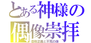 とある神様の偶像崇拝（自称正義と不死の体）