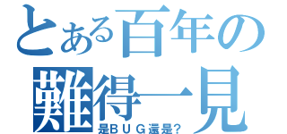 とある百年の難得一見（是ＢＵＧ還是？）