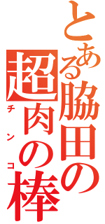 とある脇田の超肉の棒（チンコ）