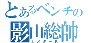 とあるベンチの影山総帥（ミスターＫ）