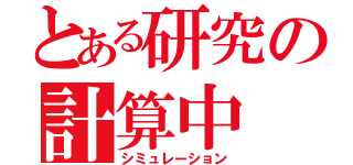 とある研究の計算中（シミュレーション）