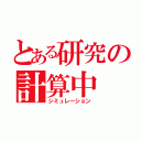 とある研究の計算中（シミュレーション）