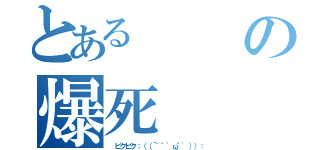 とある　　の爆死（ ピクピク：（（´゛゜'ω゜'））：）