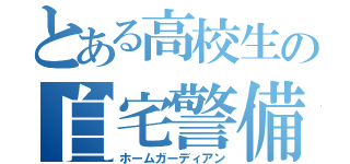 とある高校生の自宅警備員（ホームガーディアン）