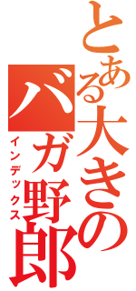 とある大きのバガ野郎（インデックス）