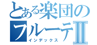 とある楽団のフルーティストⅡ（インデックス）