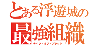 とある浮遊城の最強組織（ナイツ・オブ・ブラッド）