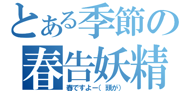 とある季節の春告妖精（春ですよー（頭が））