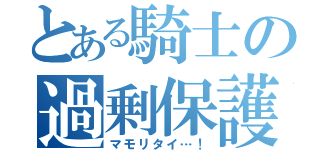 とある騎士の過剰保護（マモリタイ…！）