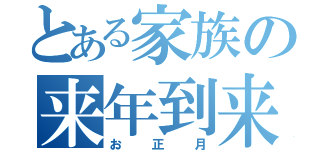 とある家族の来年到来（お正月）