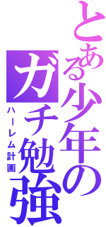 とある少年のガチ勉強（ハーレム計画）