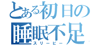 とある初日の睡眠不足（スリーピー）