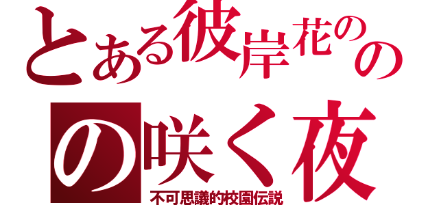 とある彼岸花の咲く夜にのの咲く夜に（不可思議的校園伝説）