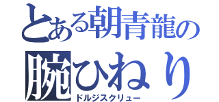 とある朝青龍の腕ひねり（ドルジスクリュー）