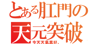 とある肛門の天元突破（今天天氣真好。）