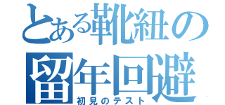 とある靴紐の留年回避（初見のテスト）