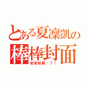 とある夏凜凱の棒棒封面（安安給虧ㄇ？！）