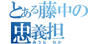 とある藤中の忠義担（みうら わか）