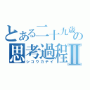 とある二十九歳の思考過程Ⅱ（シコウカテイ）