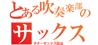 とある吹奏楽部のサックス奏者（テナーサックス担当）