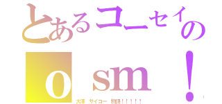 とあるコーセイのｏｓｍ！！！！！（大澤　サイコー　物語！！！！！）