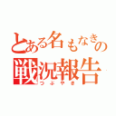 とある名もなき兵士の戦況報告（つぶやき）