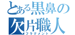 とある黒鼻の欠片職人（フラグメント）