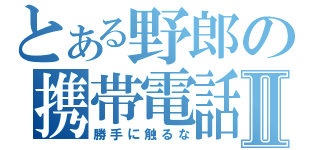 とある野郎の携帯電話Ⅱ（勝手に触るな）