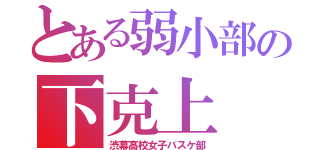 とある弱小部の下克上（渋幕高校女子バスケ部）