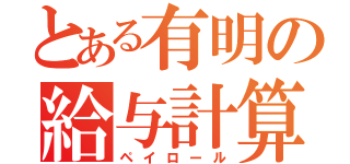 とある有明の給与計算（ペイロール）