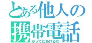 とある他人の携帯電話（かってにあけるな）