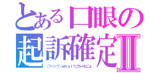 とある口眼の起訴確定Ⅱ（（？＜＞？）ｗｈａｔ？ごちゃもにょ）