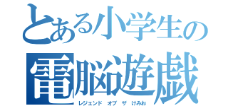 とある小学生の電脳遊戯（レジェンド オブ ザ けみお）