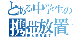 とある中学生の携帯放置（夜と朝みます）