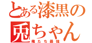とある漆黒の兎ちゃん（俺たち最強）