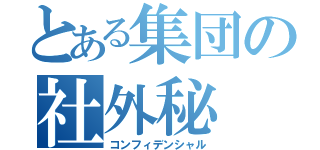 とある集団の社外秘（コンフィデンシャル）