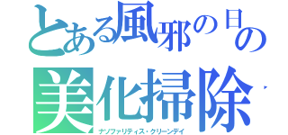 とある風邪の日の美化掃除（ナソファリティス・クリーンデイ）