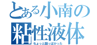 とある小南の粘性液体（ちょっと酸っぱかった）